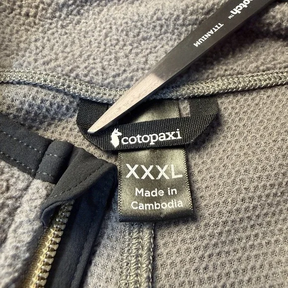 Cotopaxi Abrazo Fleece Jacket Full Zip 3XL Mens Black Gray Colorblock Coat - Picture 4 of 7